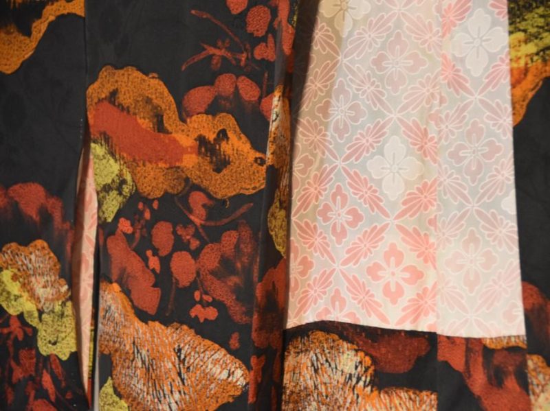 Japanese Red, Black and Orange Vintage Haori Kimono Jacket - Image 3