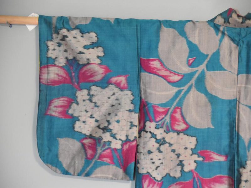 Japanese Meisen Silk Ikat Vintage Kimono - Image 14