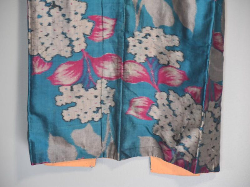Japanese Meisen Silk Ikat Vintage Kimono - Image 13