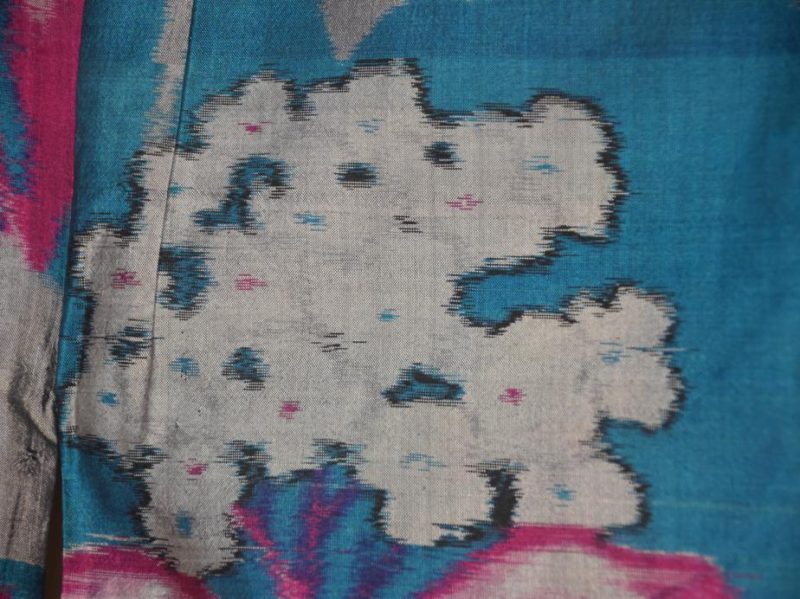 Japanese Meisen Silk Ikat Vintage Kimono - Image 12