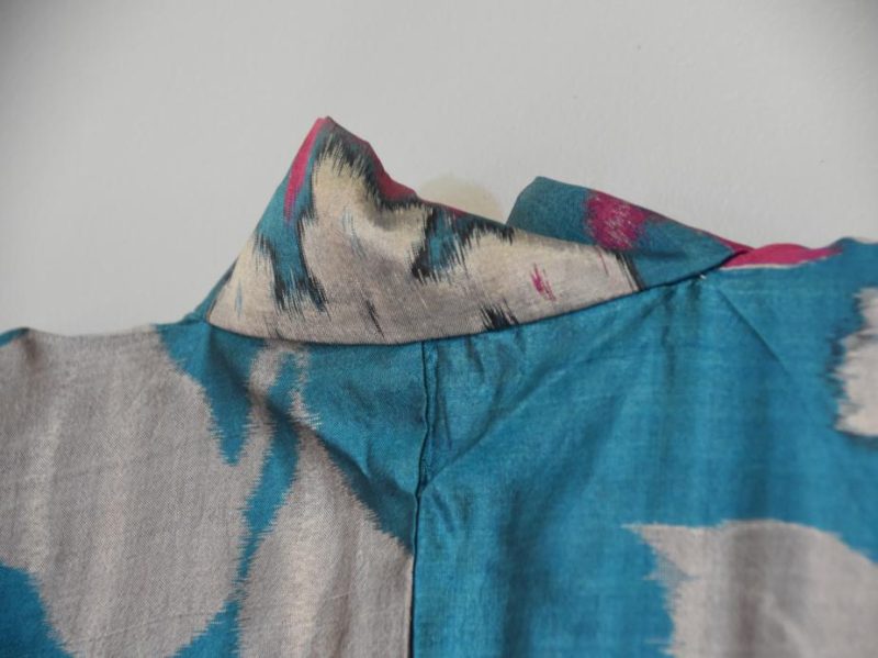 Japanese Meisen Silk Ikat Vintage Kimono - Image 10