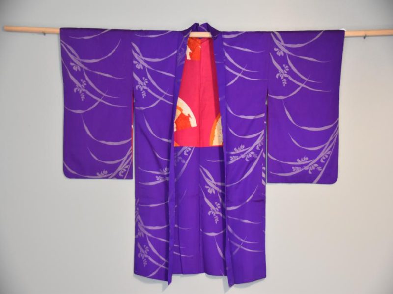 Japanese Purple Haori Silk Jacket - Image 11