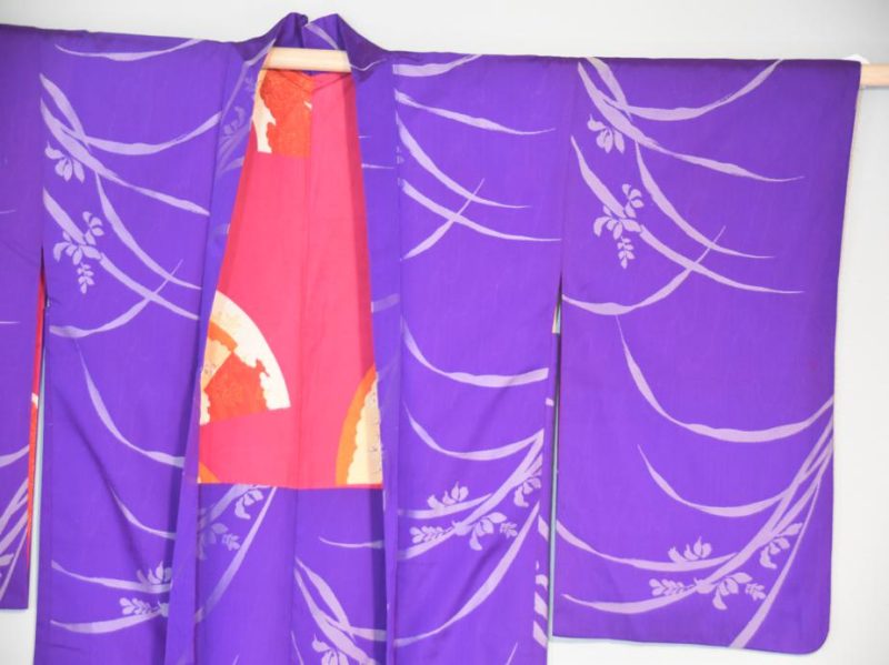 Japanese Purple Haori Silk Jacket - Image 2
