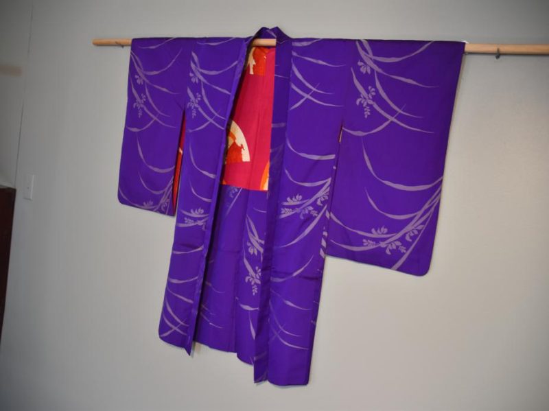 Japanese Purple Haori Silk Jacket - Image 6