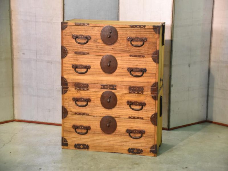 Japanese 4 Drawer Antique Clothing Chest - Image 14