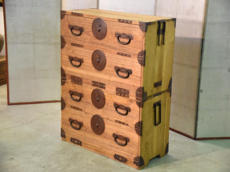 Japanese 4 Drawer Antique Clothing Chest - Image 12