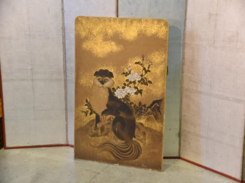 Japanese Edo Period Painting of a Cat and Kittens