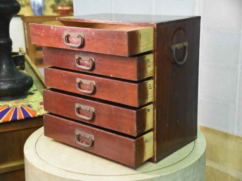 Japanese Antique 5 Drawer Small Chest - Image 9