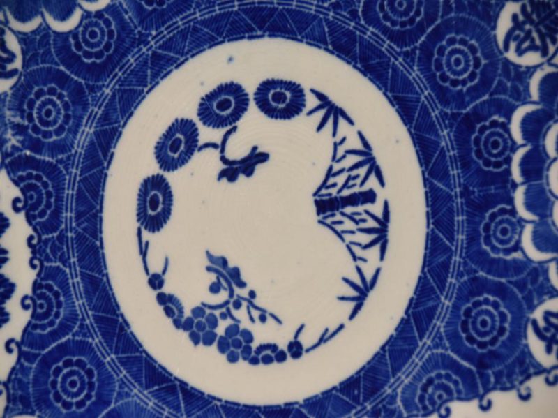 Japanese Antique Blue and White Stencil Plate - Image 7