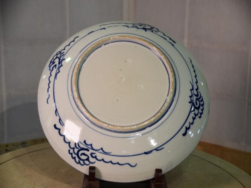 Japanese Antique Blue and White Stencil Plate - Image 5
