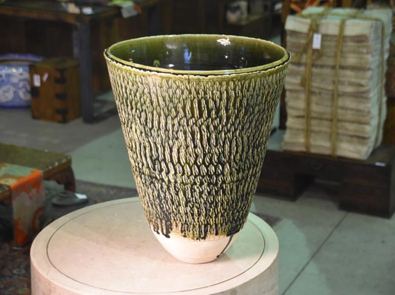 Large Oribe Pottery Vase - Image 4