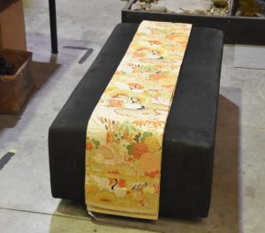 Flying Cranes Silk Vintage Obi Sash