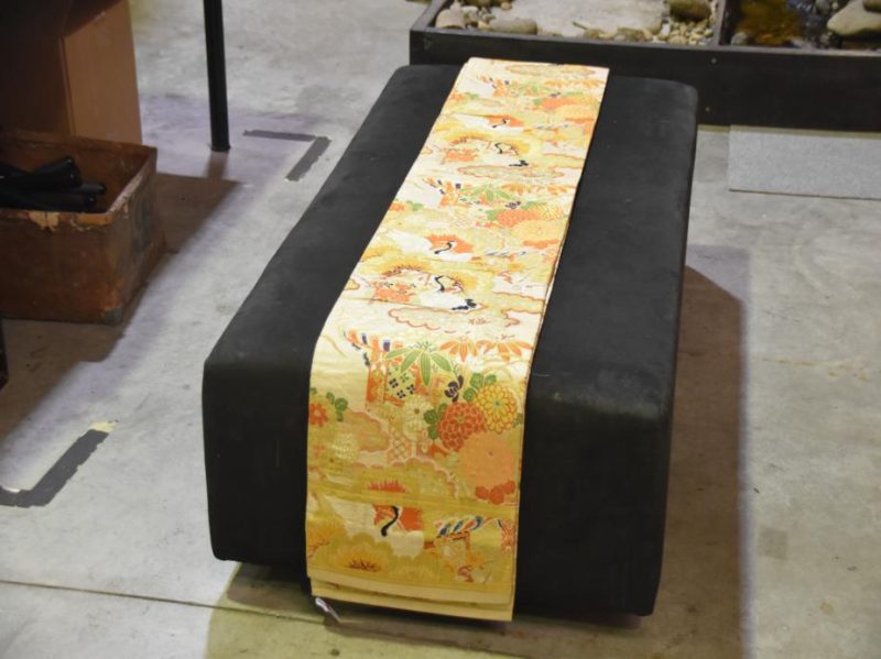 Flying Cranes Silk Vintage Obi Sash