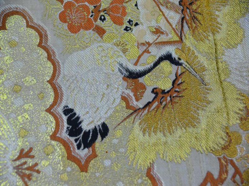 Flying Cranes Silk Vintage Obi Sash - Image 7