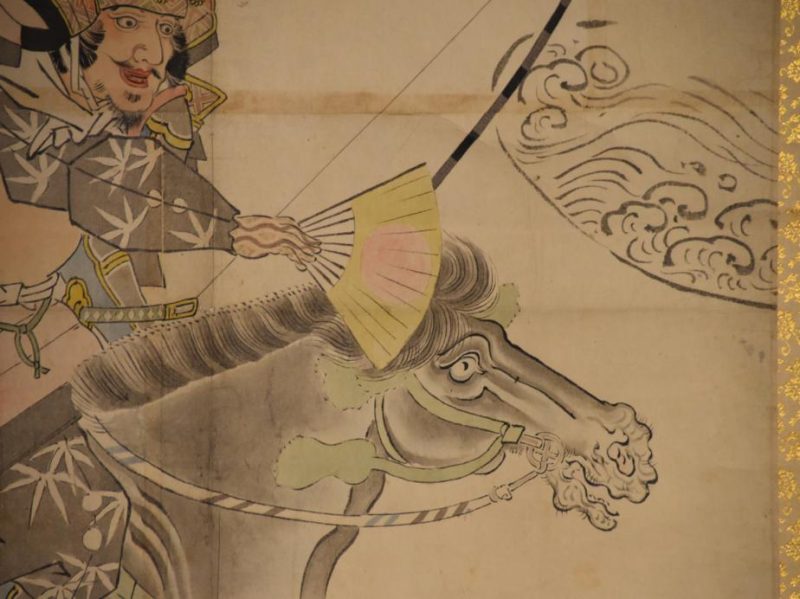 Japanese Samurai riding a Horse Scroll - Image 9