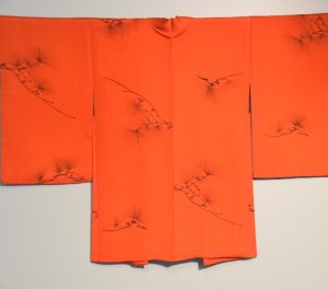 Red and Black Pine Silk Haori