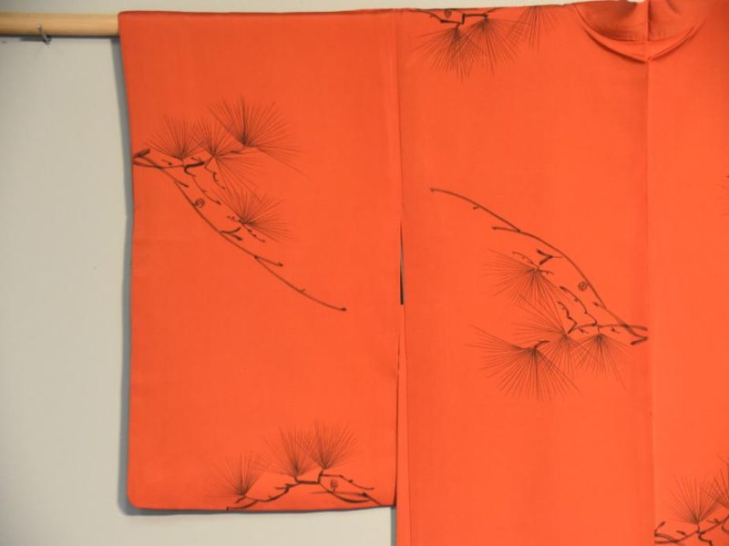 Red and Black Pine Silk Haori - Image 9