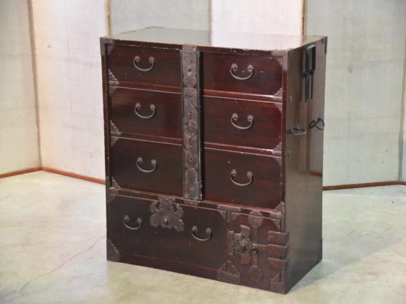 Japanese Antique Shonai Region Lacquered Clothing Chest