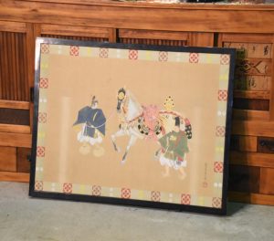 Double Sided Painting of a Hein Period Horse and Cart