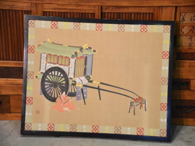 Double Sided Painting of a Hein Period Horse and Cart - Image 7