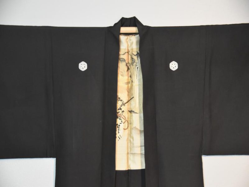Japanese Silk Man's Black Haori - Image 10