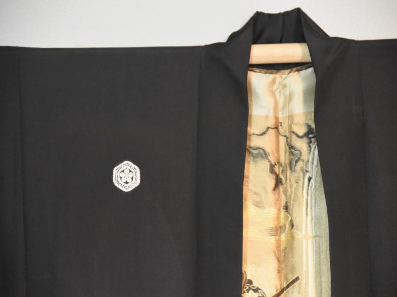 Japanese Silk Man's Black Haori - Image 9