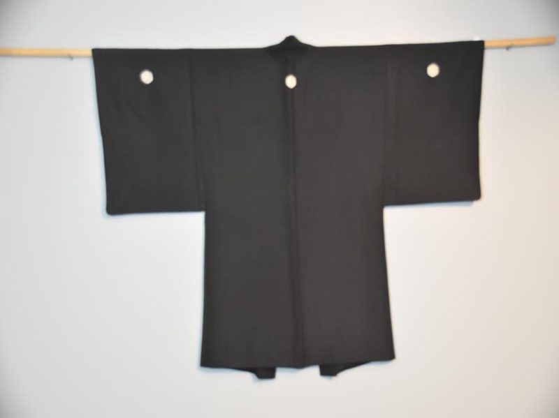 Japanese Silk Man's Black Haori - Image 6