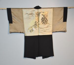 Japanese Silk Man's Black Haori