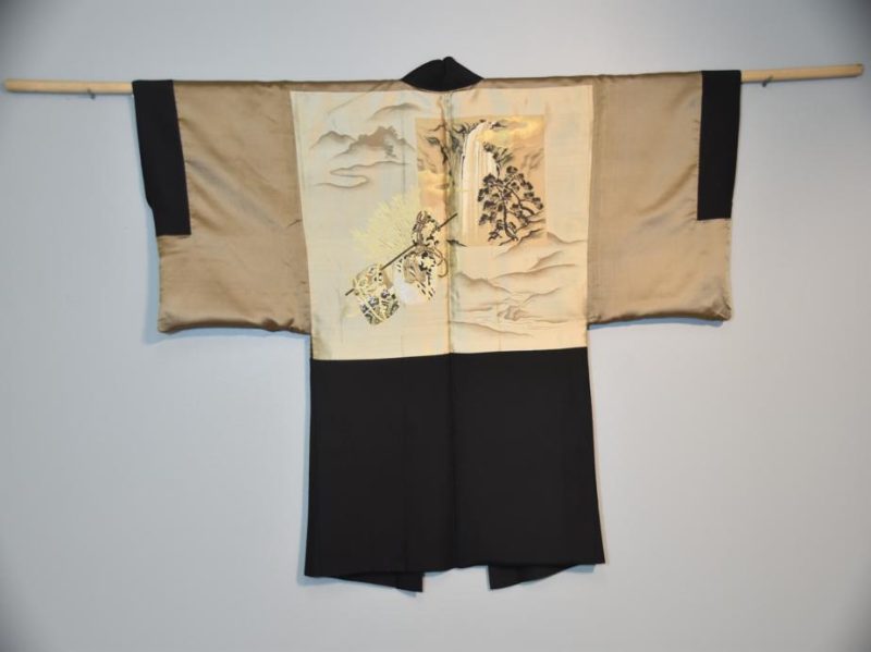 Japanese Silk Man's Black Haori