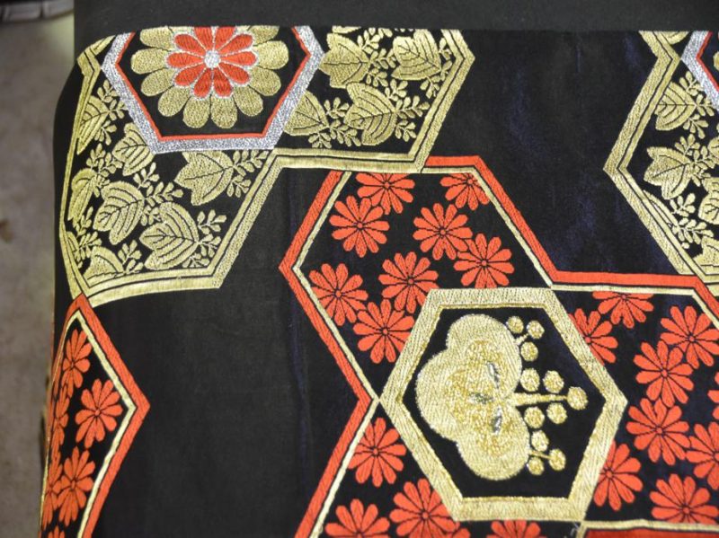 Red and Black Japanese Vintage Table Runner/Obi Sash - Image 8