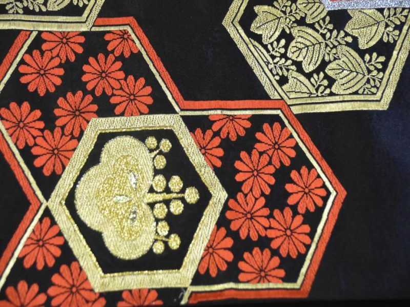 Red and Black Japanese Vintage Table Runner/Obi Sash - Image 7