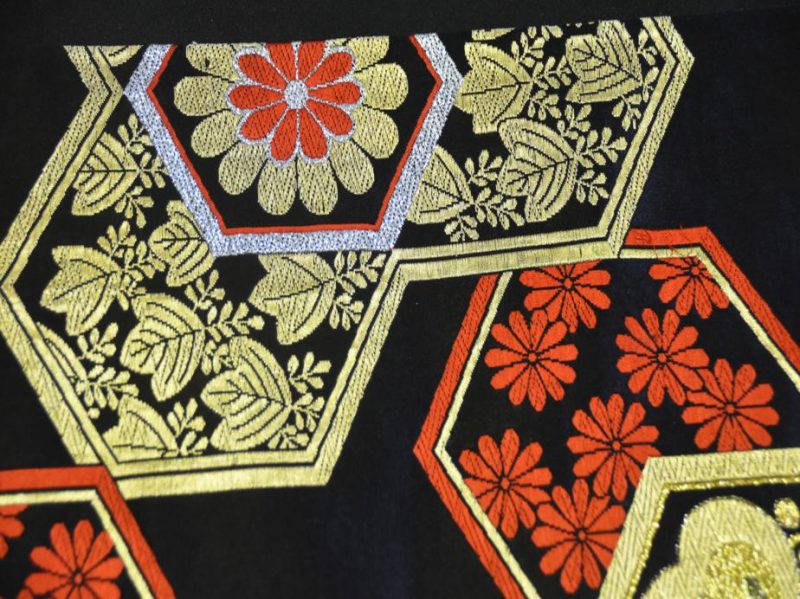 Red and Black Japanese Vintage Table Runner/Obi Sash - Image 6