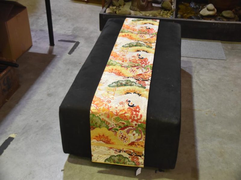 Japanese Flying Cranes Silk Vintage Obi Sash