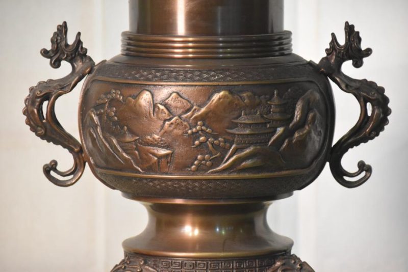 Japanese Usubata Bronze Vase - Image 2