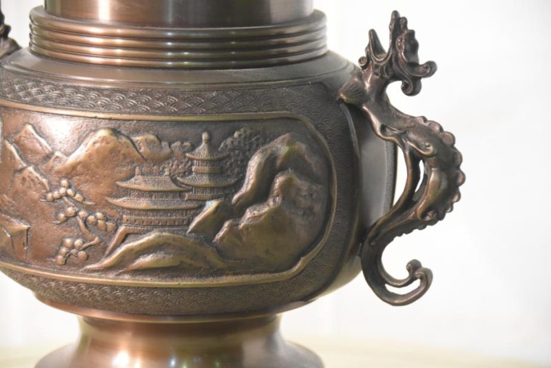 Japanese Usubata Bronze Vase - Image 7