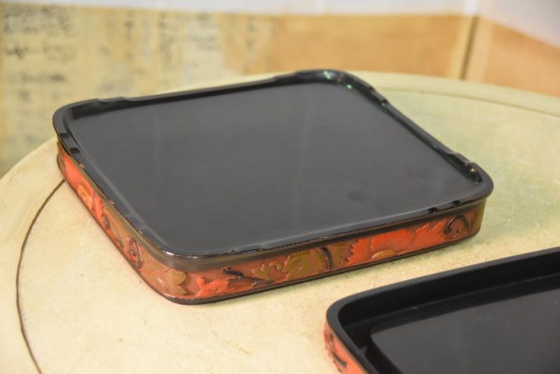 Meiji Period Japanese Carved Lacquer Suzuri Bako Writing Box - Image 8