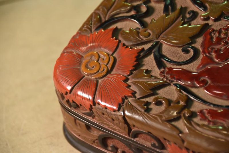 Meiji Period Japanese Carved Lacquer Suzuri Bako Writing Box - Image 7