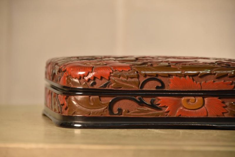 Meiji Period Japanese Carved Lacquer Suzuri Bako Writing Box - Image 4