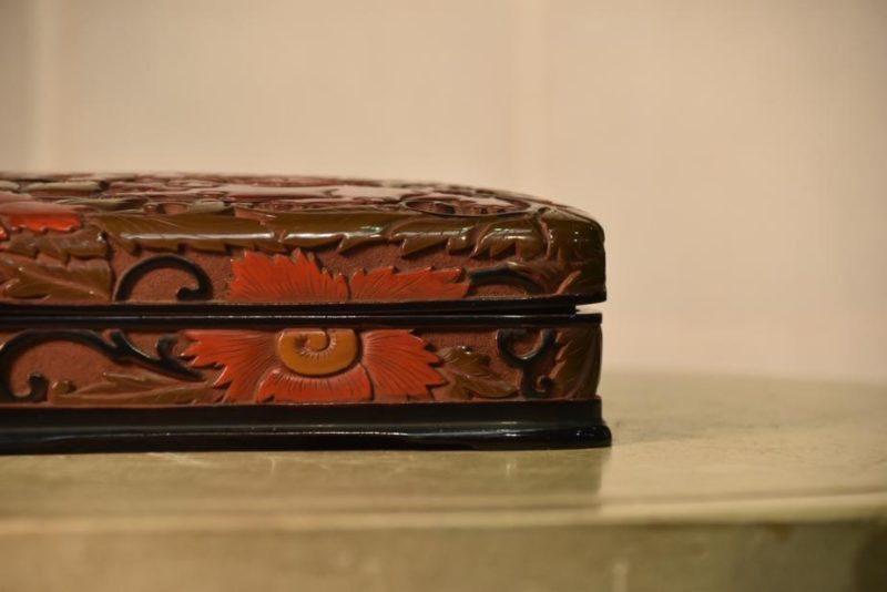 Meiji Period Japanese Carved Lacquer Suzuri Bako Writing Box - Image 3