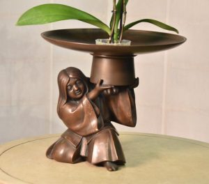 Japanese Bronze Usubata Flower Vase