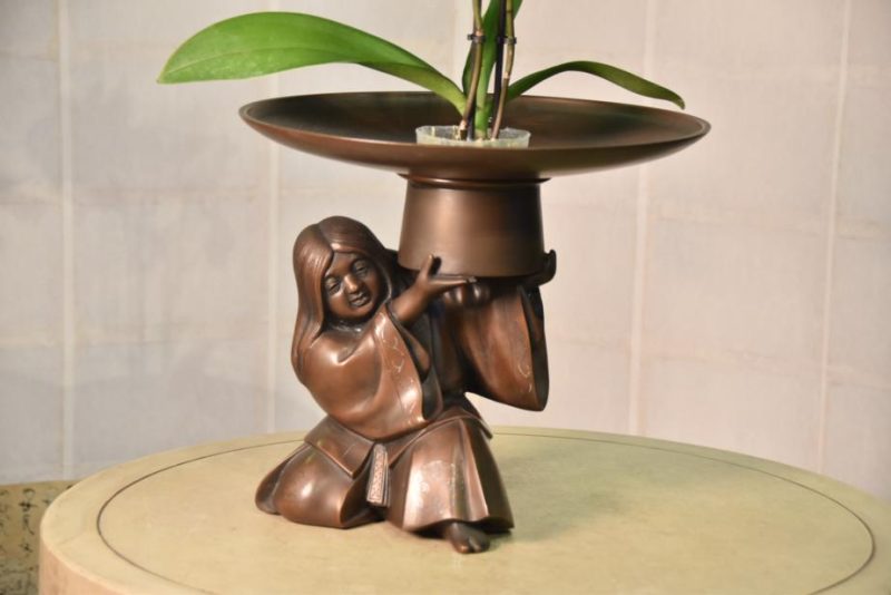 Japanese Bronze Usubata Flower Vase