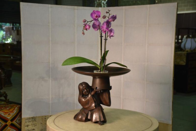 Japanese Bronze Usubata Flower Vase - Image 2