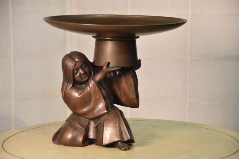 Japanese Bronze Usubata Flower Vase - Image 10
