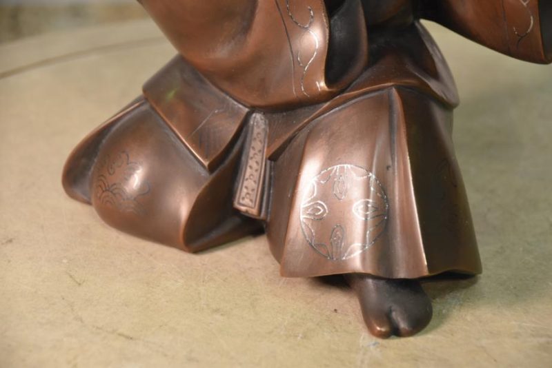 Japanese Bronze Usubata Flower Vase - Image 9