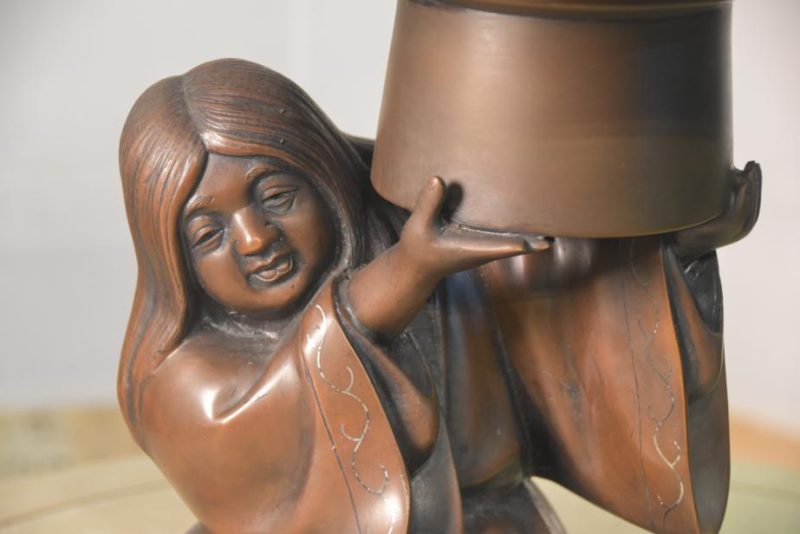 Japanese Bronze Usubata Flower Vase - Image 8