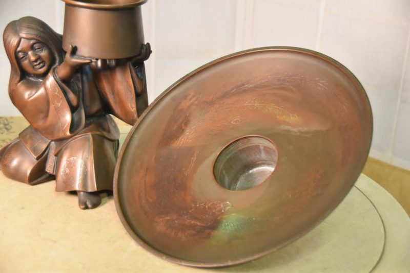 Japanese Bronze Usubata Flower Vase - Image 7