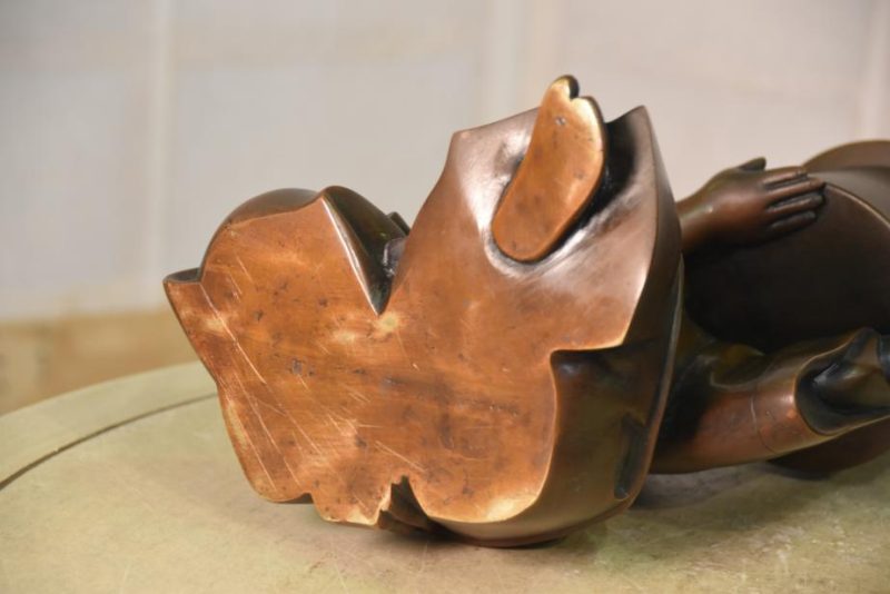 Japanese Bronze Usubata Flower Vase - Image 3