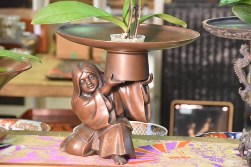 Japanese Bronze Usubata Flower Vase - Image 11