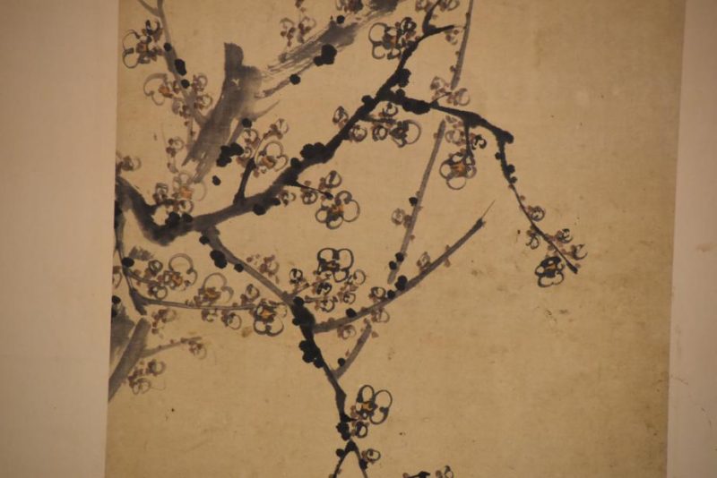 2 Panel Ink Brush Plum Blossom Screen - Image 4