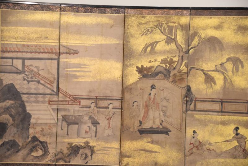 Japanese Edo Period Kano School 6 Panel Screen - Image 9